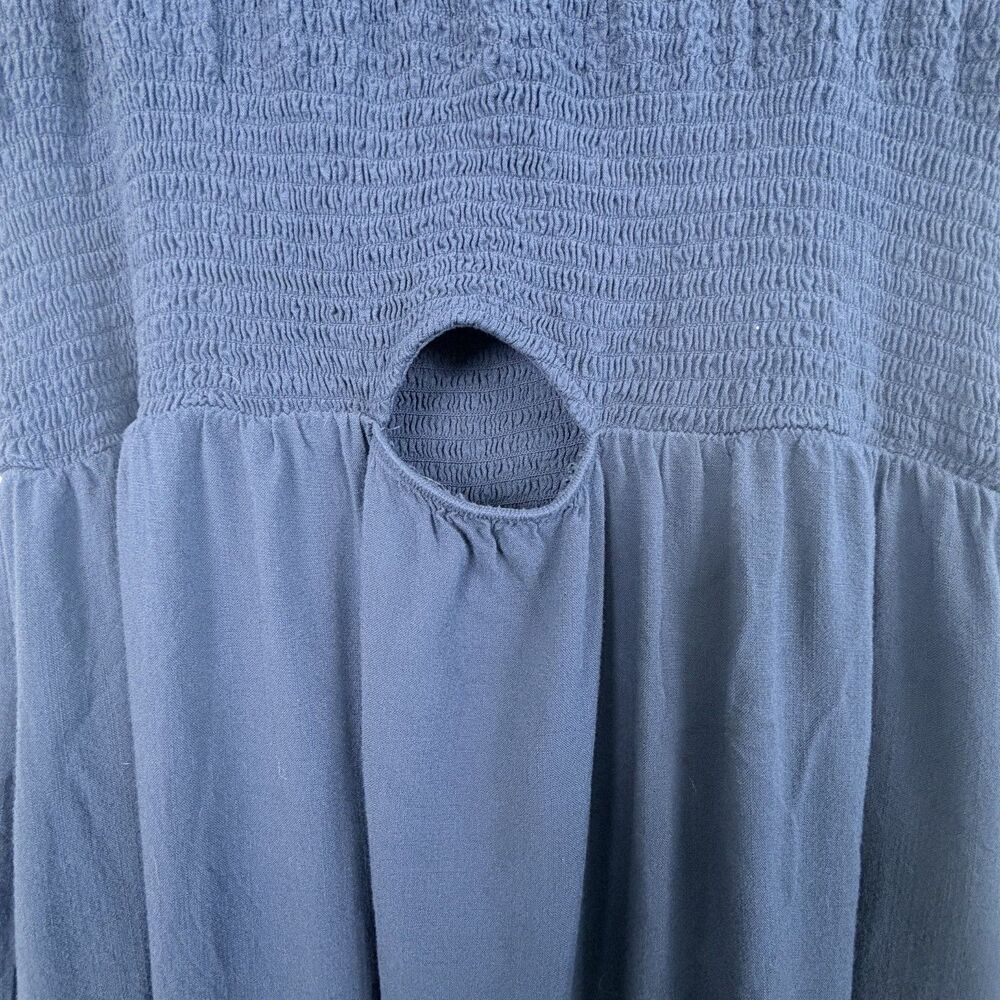 maternity sleeveless maxi dress navy smocked empire waist cutout comfy xxl - Picture 3 of 8